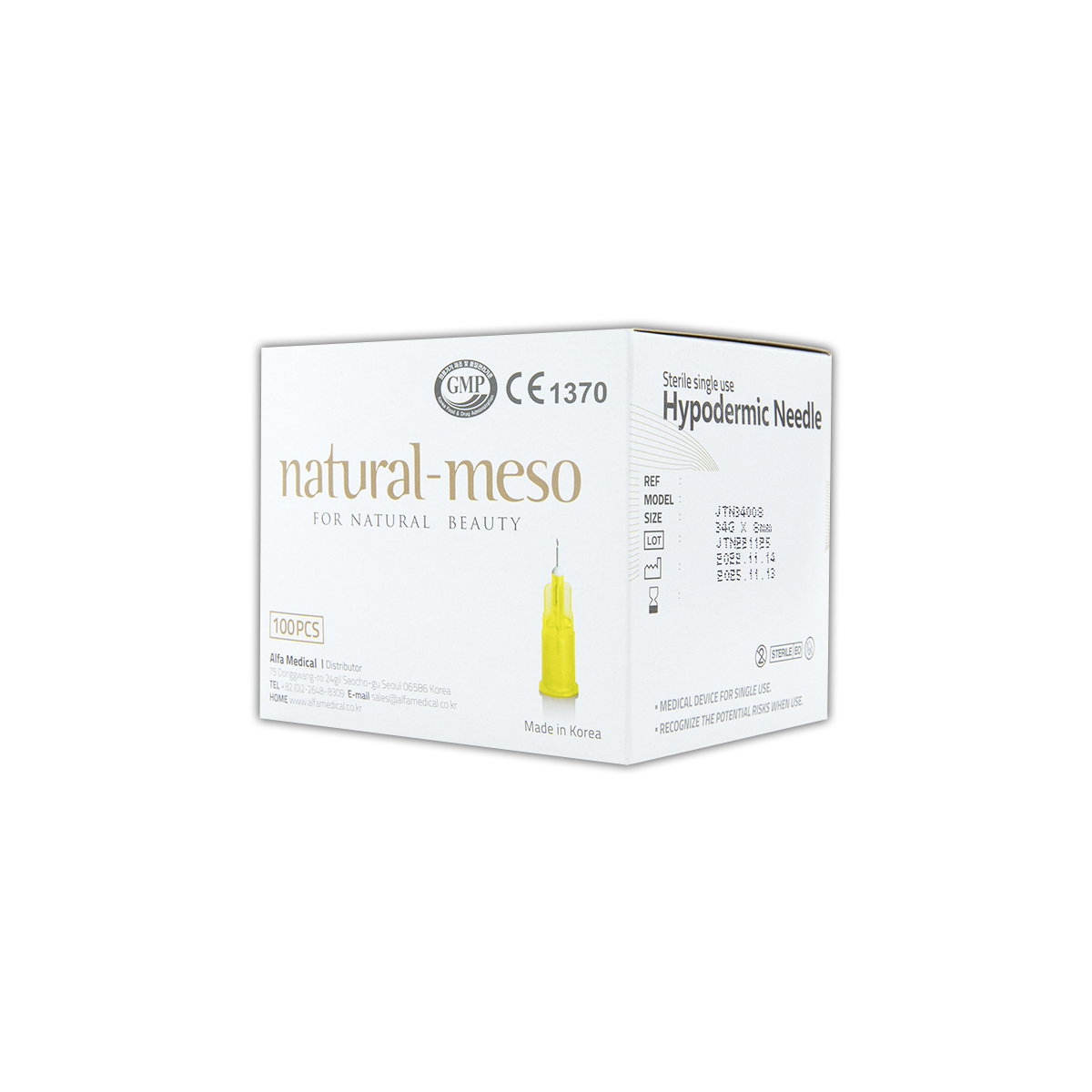 Lab Draw Needles Natural Meso Needle (JTN) 34G x 8mm x 100 needles - Filler Direct