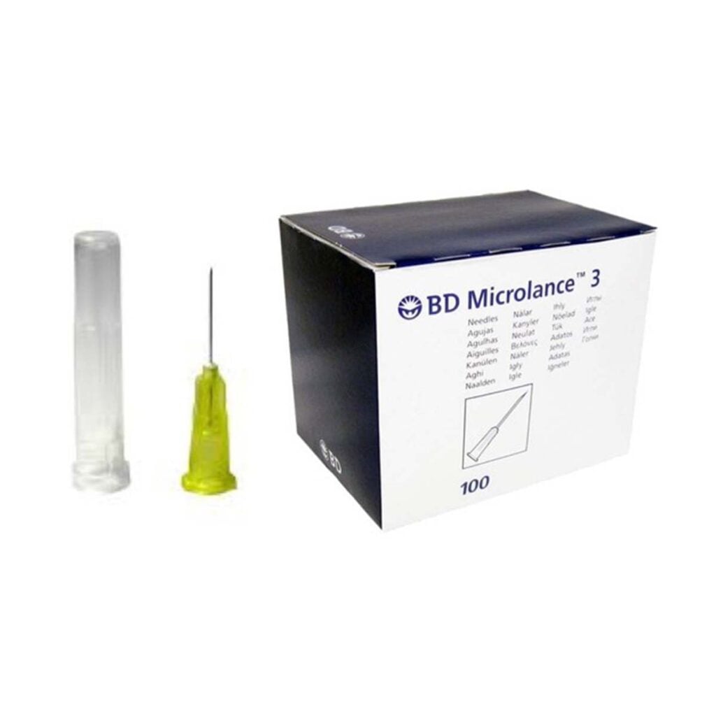 Lab Draw Needles 30G 1/2″ (13mm) Needle (Yellow) - X 100 - Filler Direct